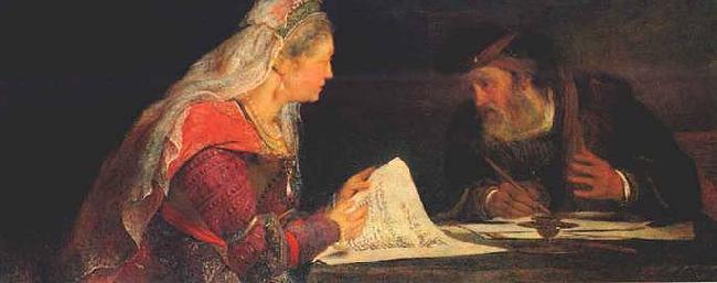  Esther and Mordechai writing the second letter of Purim